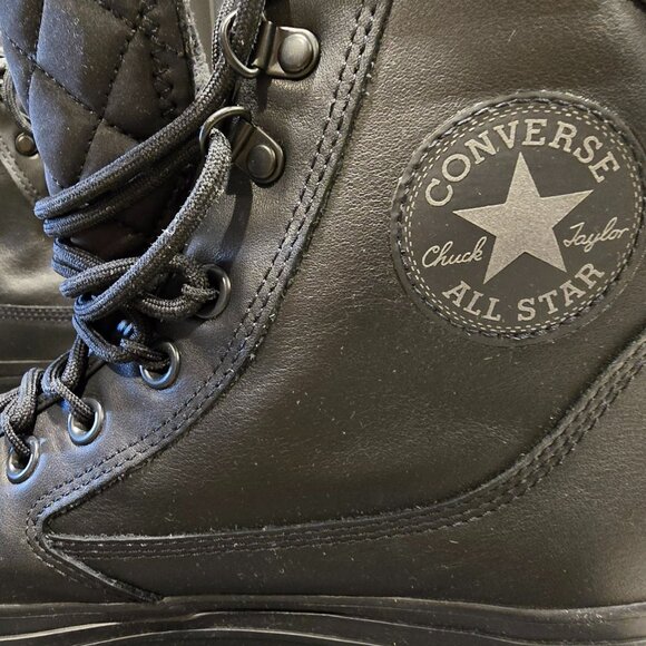 Converse Star ALL TERRAIN Waterproof Leather Boots BLACK SZ 10 NEW - Picture 7 of 9